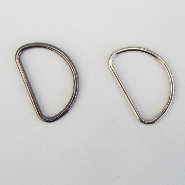 D-Ring, Halbring, 40 mm, geschlossene Ausführung, Metall,
