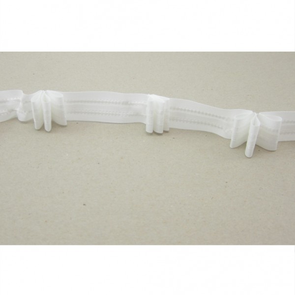 Gardinen-Faltenband, 3 Falten, 7 cm Abstand, Zugabe 250 %, weiß