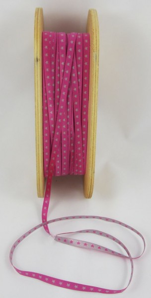 Sternchenband, pink-silber, 7mm breit