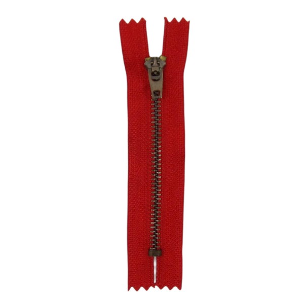 Hosen und Taschenreißverschluss rot mit Metallzähne - verschiedene Längen lieferbar