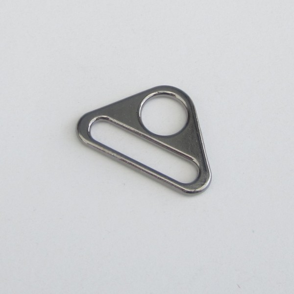 Triangle-Ring mit Steg, Metall 30 mm - Nickel Antik