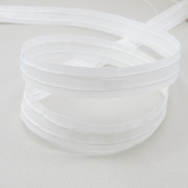 Gardinen-Faltenband, 23mm breit, 7 Falten, 9cm Abstand, Zugabe 400%, weiß