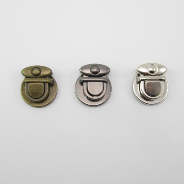 Steckschloss aus Metall für Taschen, 30 x 28 mm - 3 Farben zur Auswahl