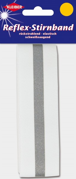 Reflex-Stirnband, weiß, 40 mm breit, 50 cm Umfang