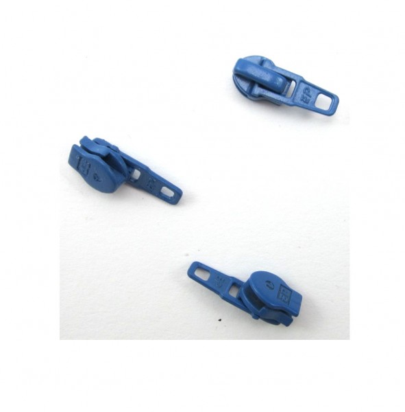 Schieber für Spiral Reißverschluss 4mm - azurblau