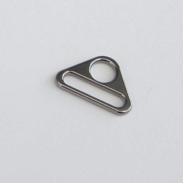 Triangle-Ring mit Steg, Metall 25 mm - Nickel Antik