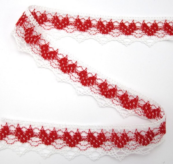 Baumwollspitze, rot, 35mm breit