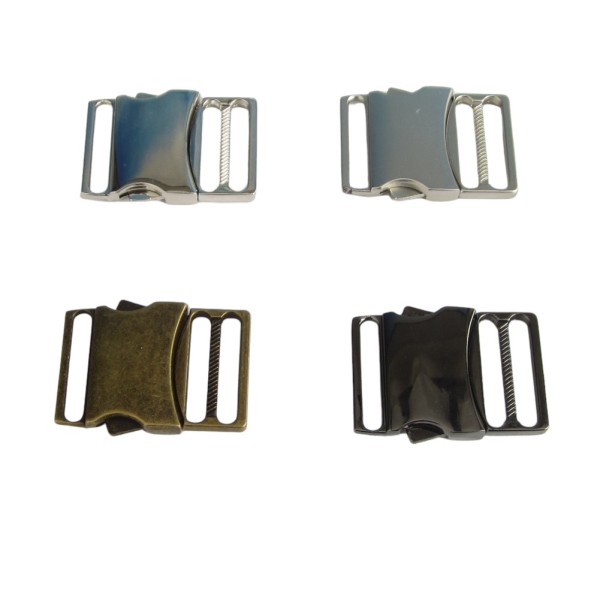 Steckschnalle aus Metall 25mm Gurtdurchführung - 4 Farben zur Auswahl