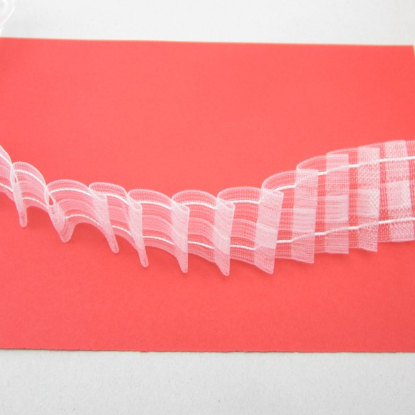 Gardinen-Faltenband, transparent, 40mm breit, Abstand 1,5cm, Zugabe 250%