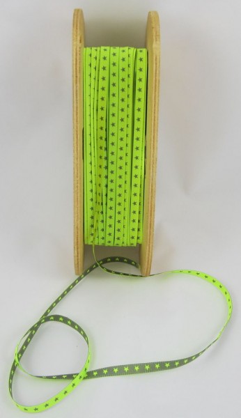 Sternchenband, neongelb-silber, 7mm breit