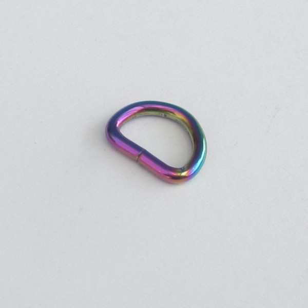 D-Ring Halbring Multicolor, Regenbogenfarbe, 15mm
