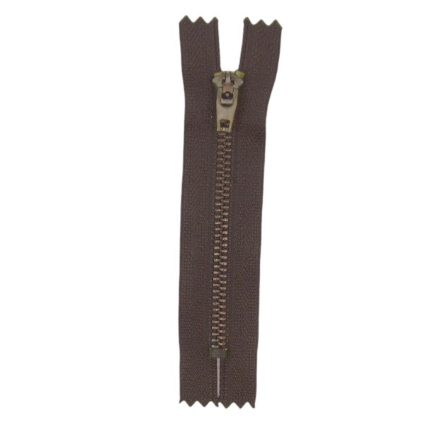 Hosen und Taschenreißverschluss dunkelbraun mit Metallzähne - verschiedene Längen lieferbar