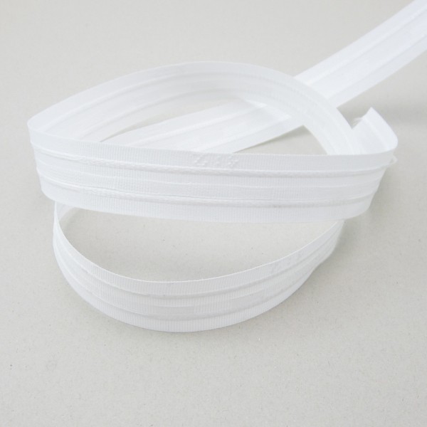 Gardinen-Faltenband, 26mm breit, 3 Falten, 10cm Abstand, Zugabe 200 %, weiß